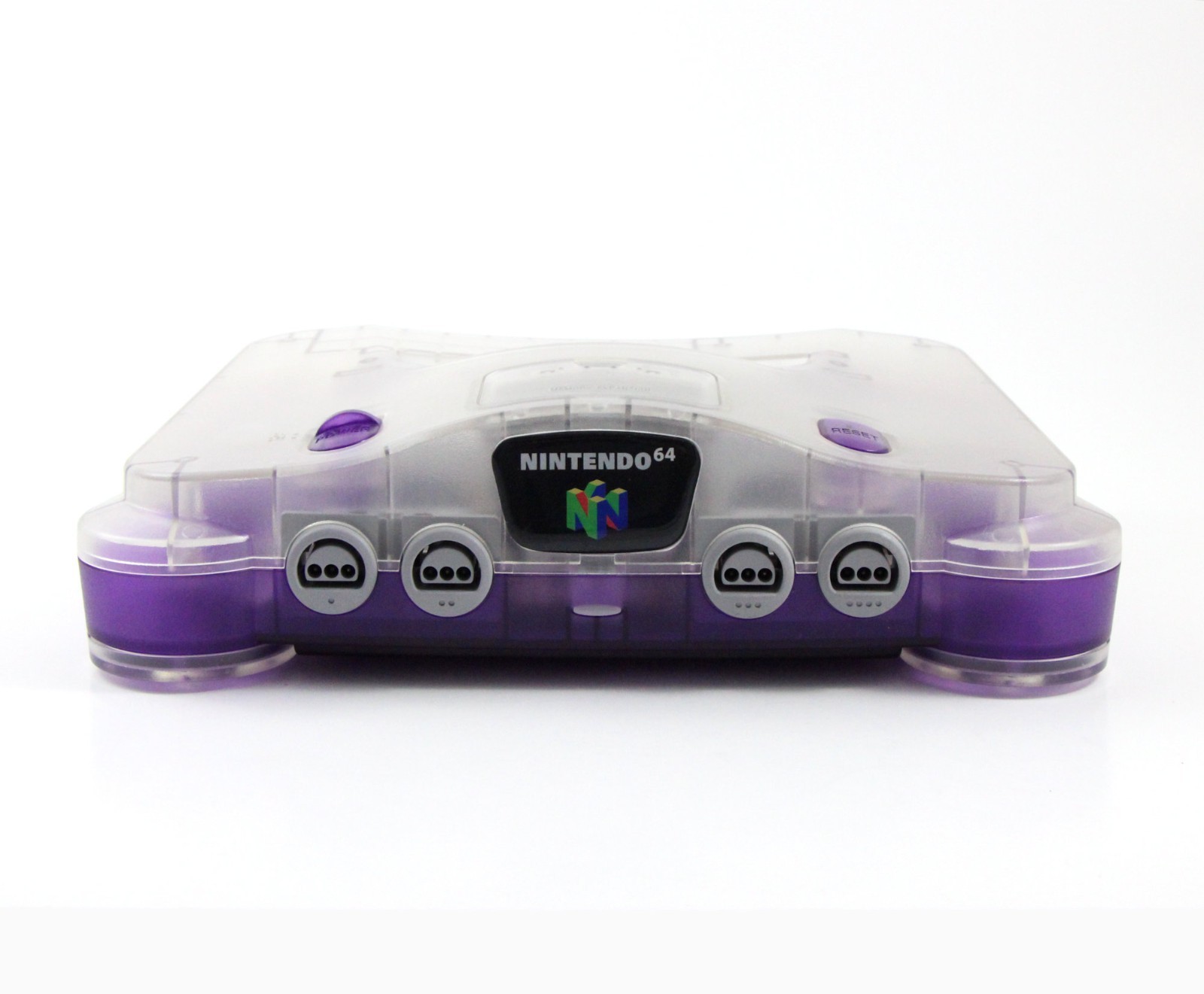 Nintendo 64 N64 Clear / Purple Console w/Expansion Pack, PSU & A/V Cables TESTED