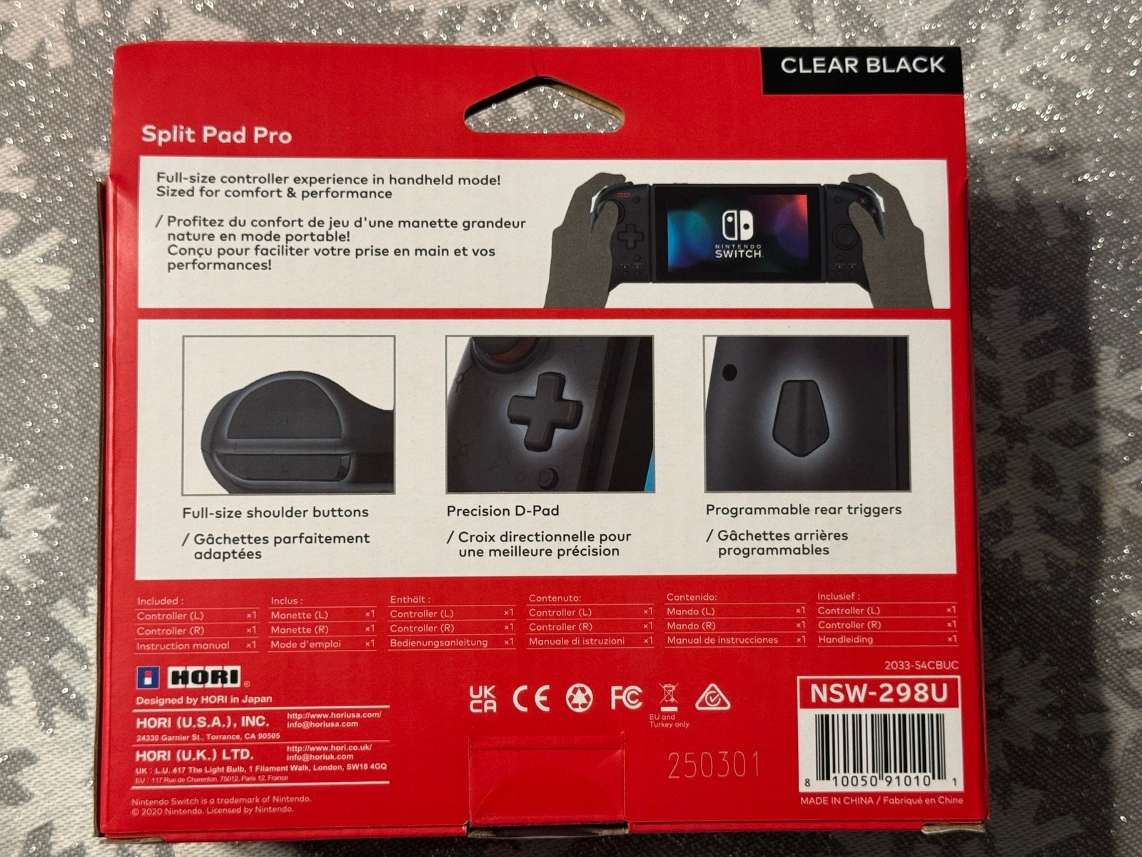 Hori Nintendo Switch Split Pad Pro NSW-298U Black – New In Box