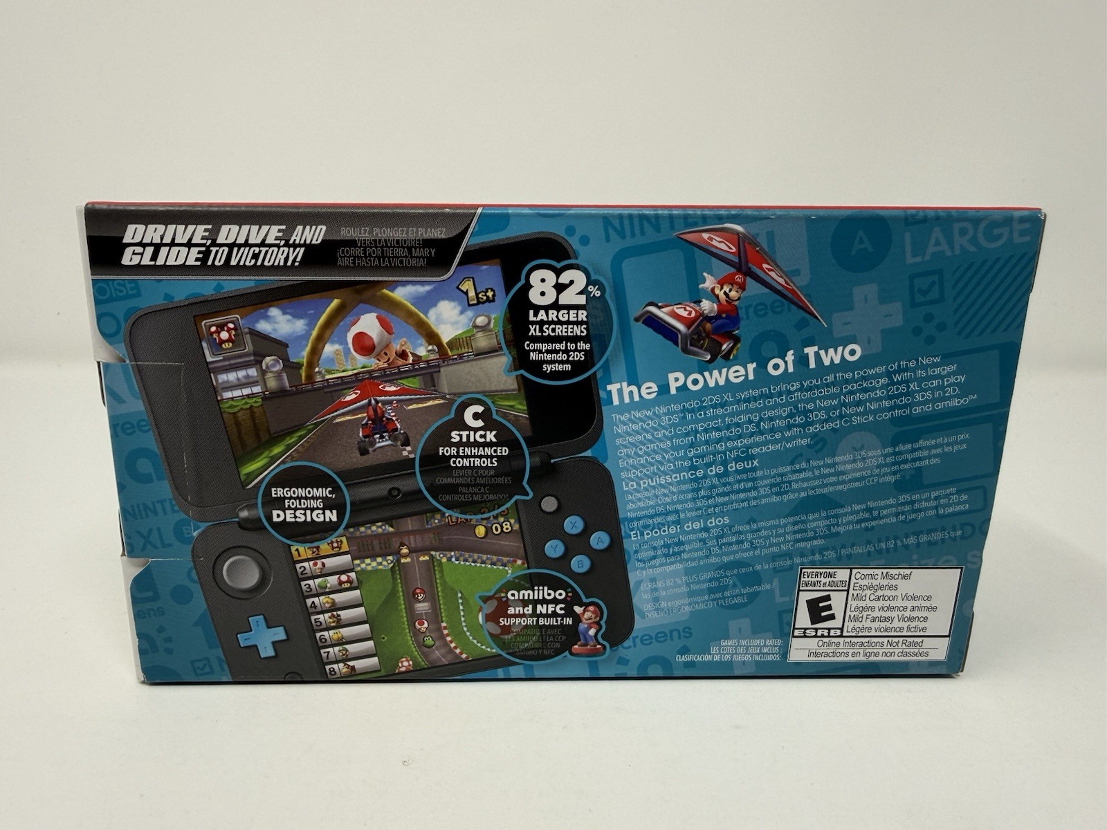 New Nintendo 2DS XL Handheld Console Mario Kart 7 Bundle Black/Turquoise
