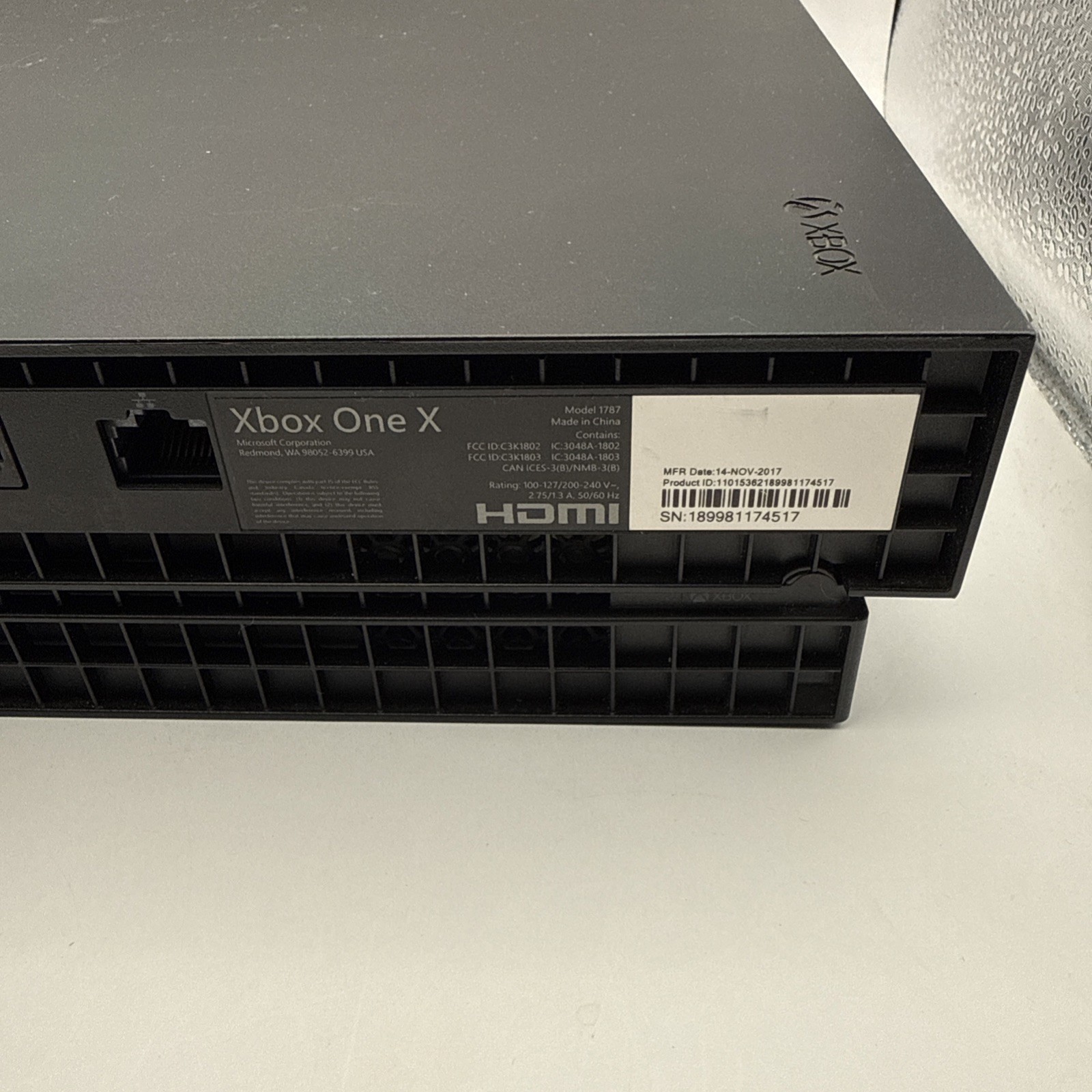 Microsoft Xbox One X 1TB Console Only *For Parts Read* Model 1787
