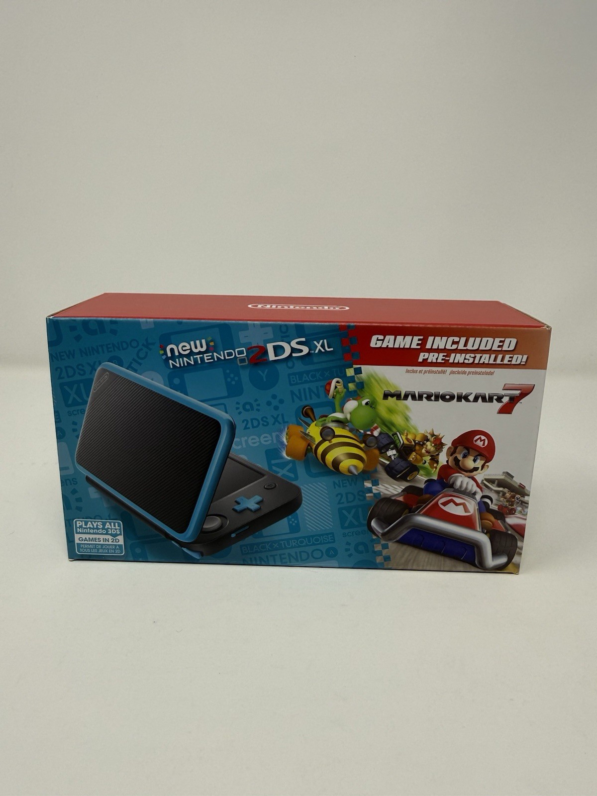 New Nintendo 2DS XL Handheld Console Mario Kart 7 Bundle Black/Turquoise