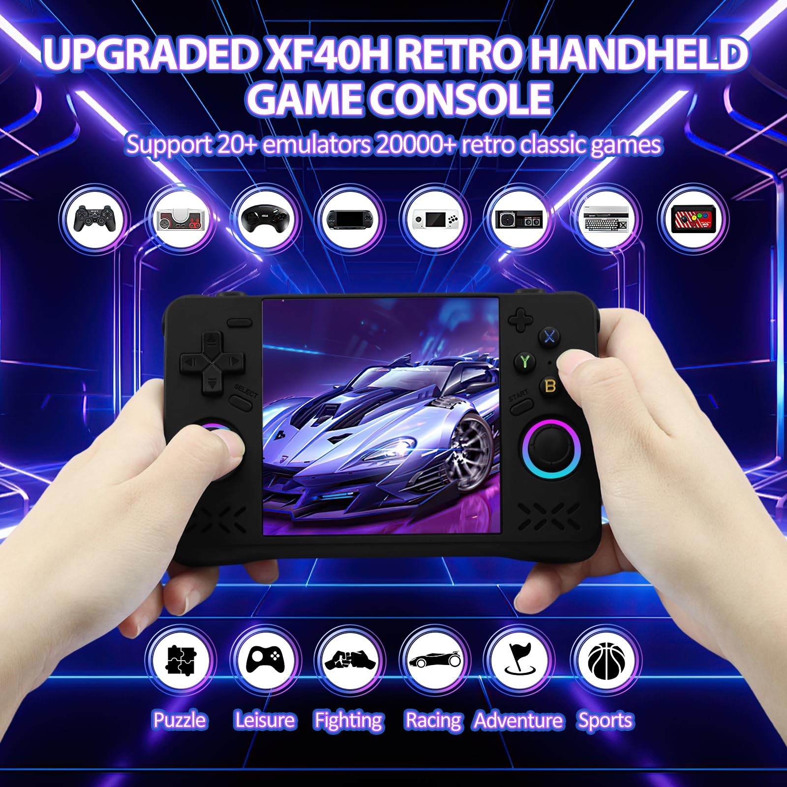 Upgraded XF40H Handheld Game Console, Retro Gaming Console Preloaded Classic …