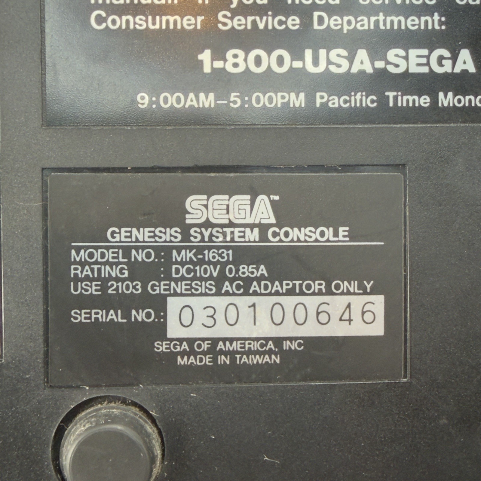 Sega Genesis Model 2 Console OEM Bundle Controller AC AV Cable NFL 95 Tested