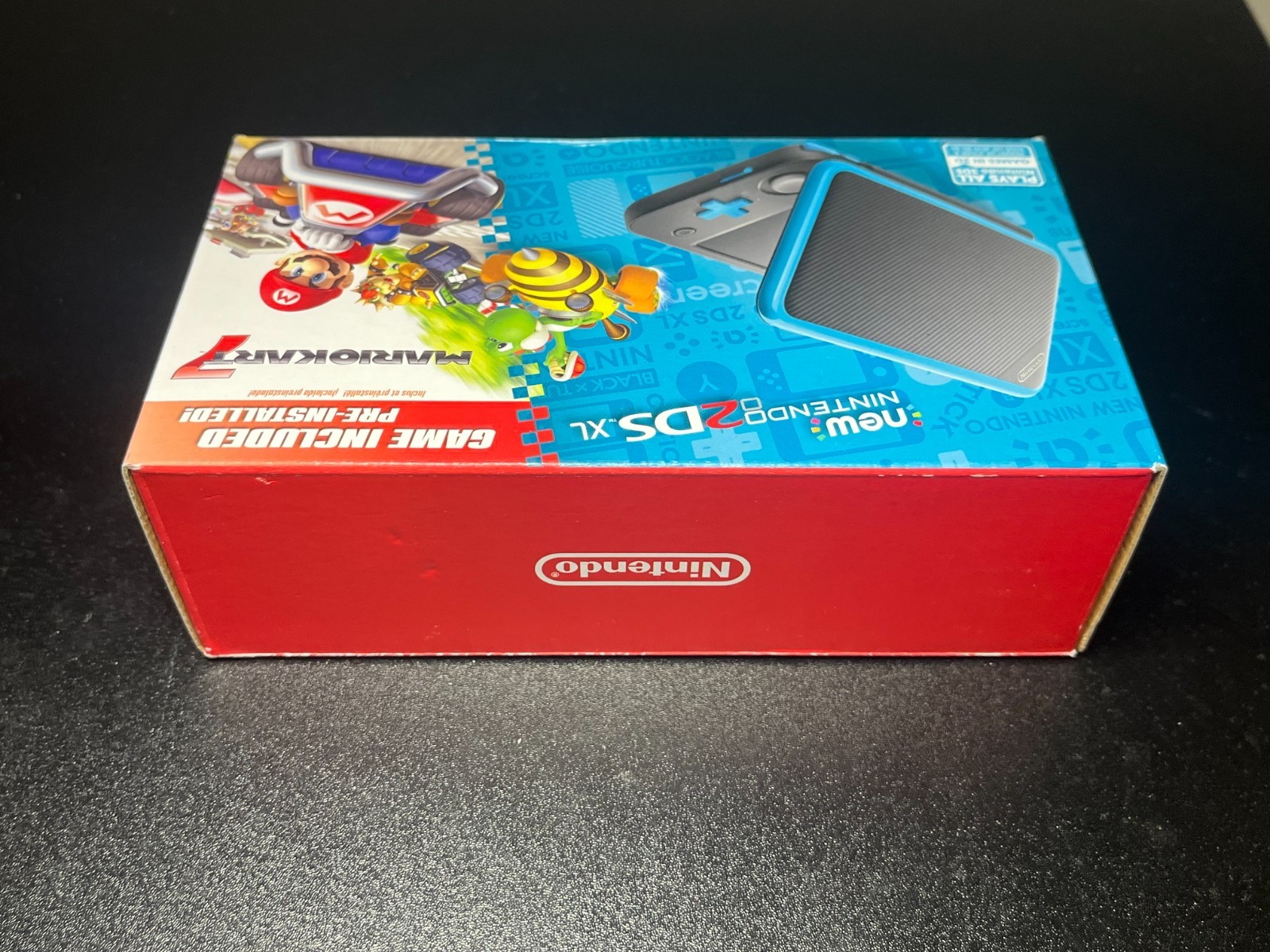 New Nintendo 2DS XL Handheld Console Mario Kart 7 Bundle Black/Turquoise A23