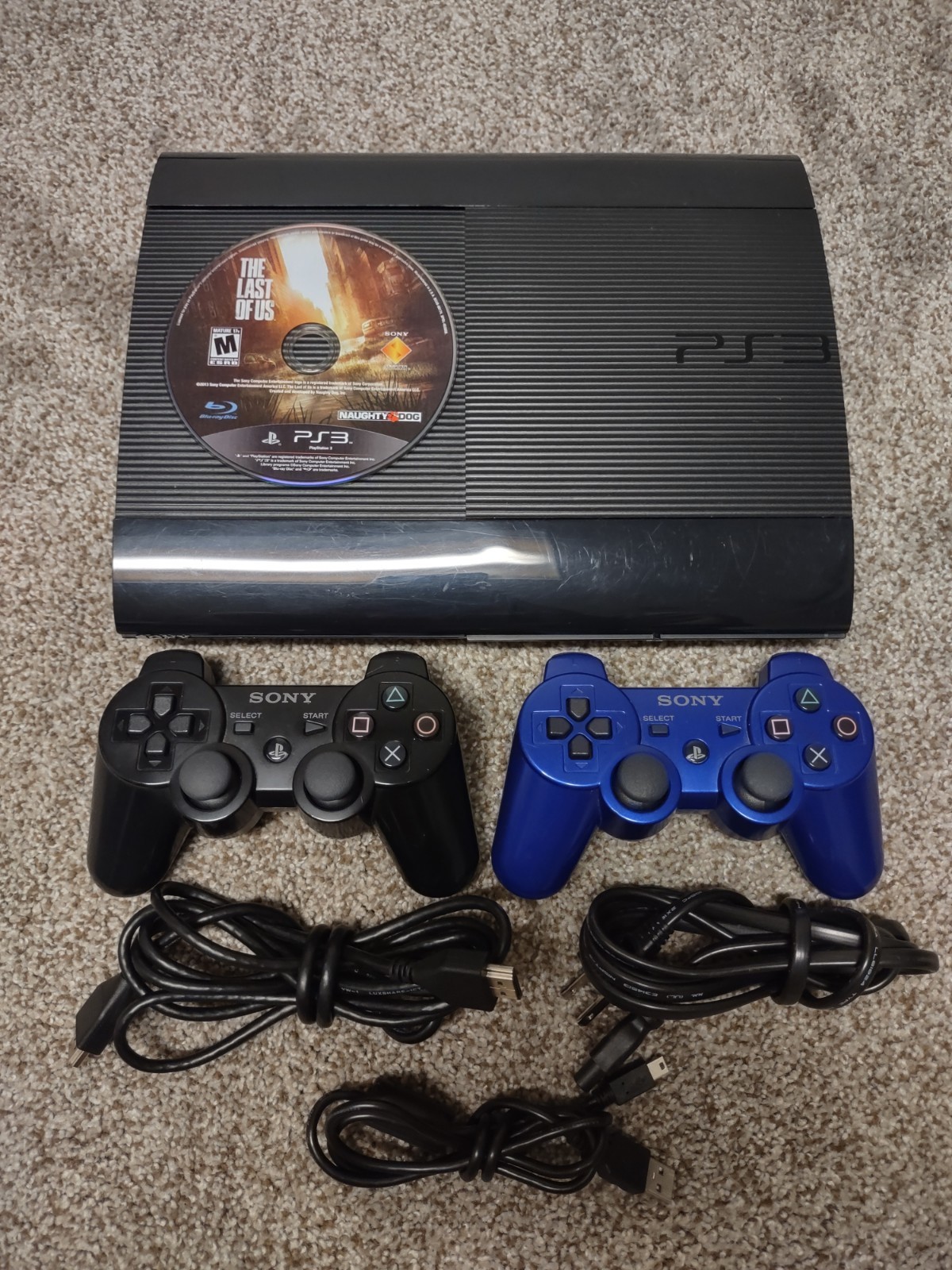 Sony PlayStation 3 250GB Console Super Slim PS3 Complete w Original Controllers