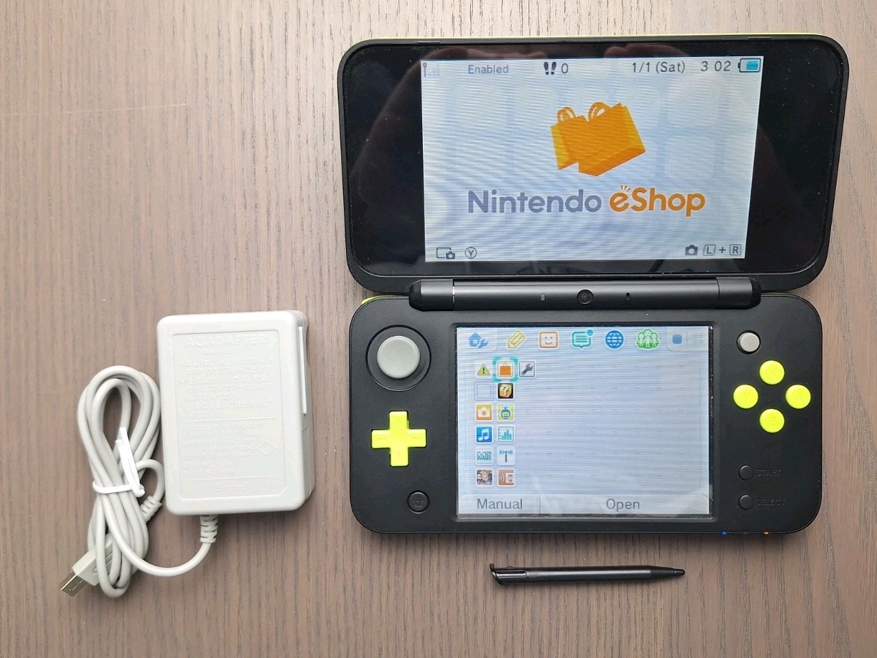 New Nintendo 2DS XL Lime Black | Charger + 32GB SD Card | Region Free USA