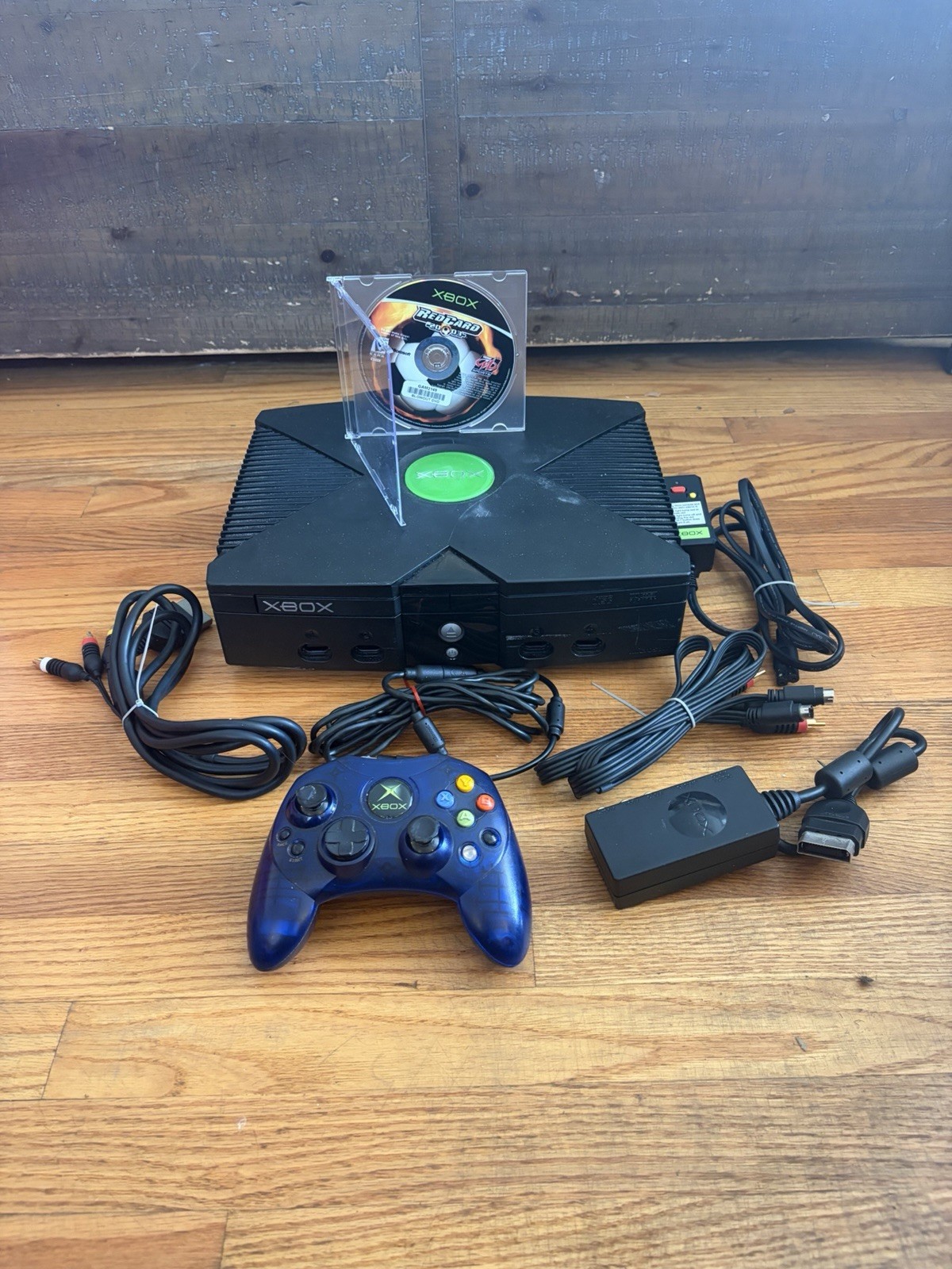 Microsoft Xbox Original Console + Red Card 2003 + Controller + OEM Cables #16